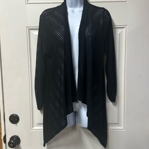Large semi sheer black cardigan